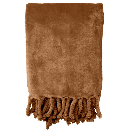 DUTCH DECOR - FLORIJN - Decke Fleece 150x200 cm Tobacco Brown